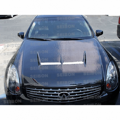 Seibon 03-07 Infiniti G35 Coupe JS Carbon Fiber Hood - HD0305INFG352D-JS - Image 2