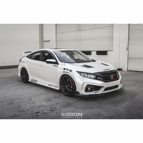 Seibon 16-19 Honda Civic Coupe/Sedan/Hatchback TS-Style Carbon Fiber Hood - HD16HDCV-TS - Image 6